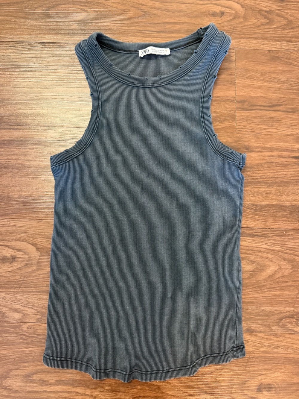 Zara Ribbed Sleeveless Tank Top in black